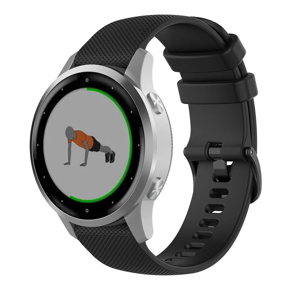 18mm Grid Texture Silicone Watch Band 18mm for Garmin Venu 4 41mm / vivomove 3S / vivoactive 4S / Forerunner 255S - Black - 2