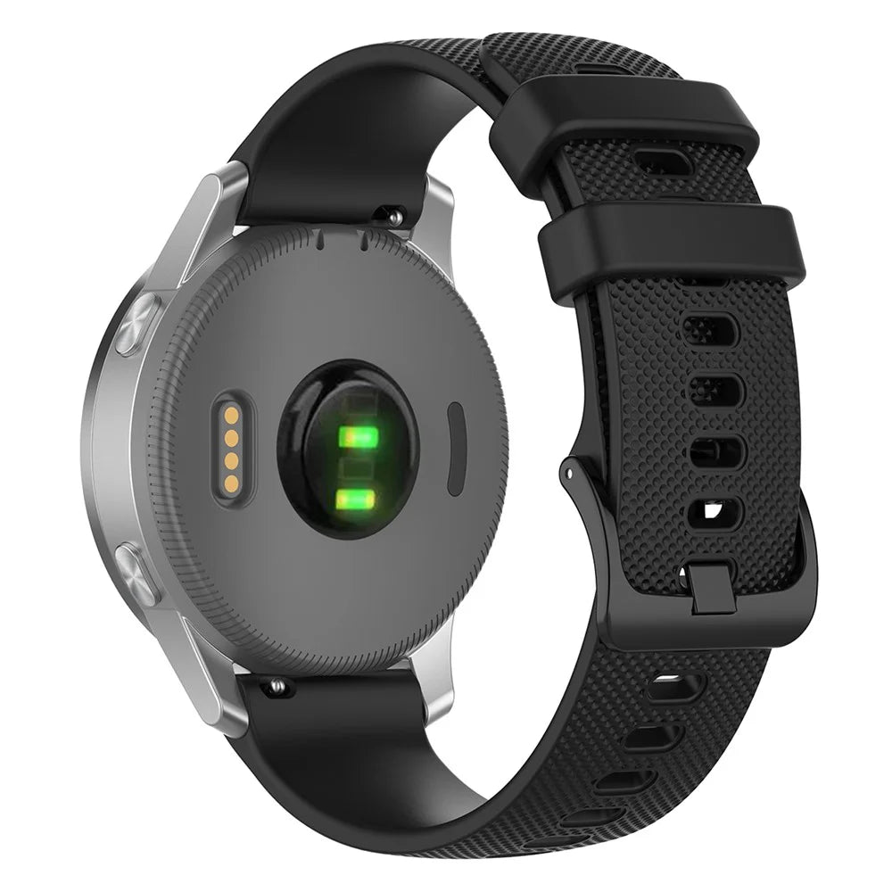 18mm Grid Texture Silicone Watch Band 18mm for Garmin Venu 4 41mm / vivomove 3S / vivoactive 4S / Forerunner 255S - Black - 3