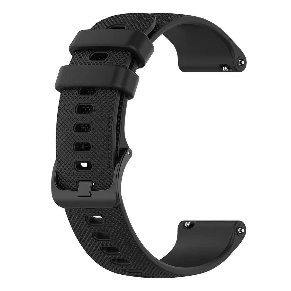 18mm Grid Texture Silicone Watch Band 18mm for Garmin Venu 4 41mm / vivomove 3S / vivoactive 4S / Forerunner 255S - Black - 5