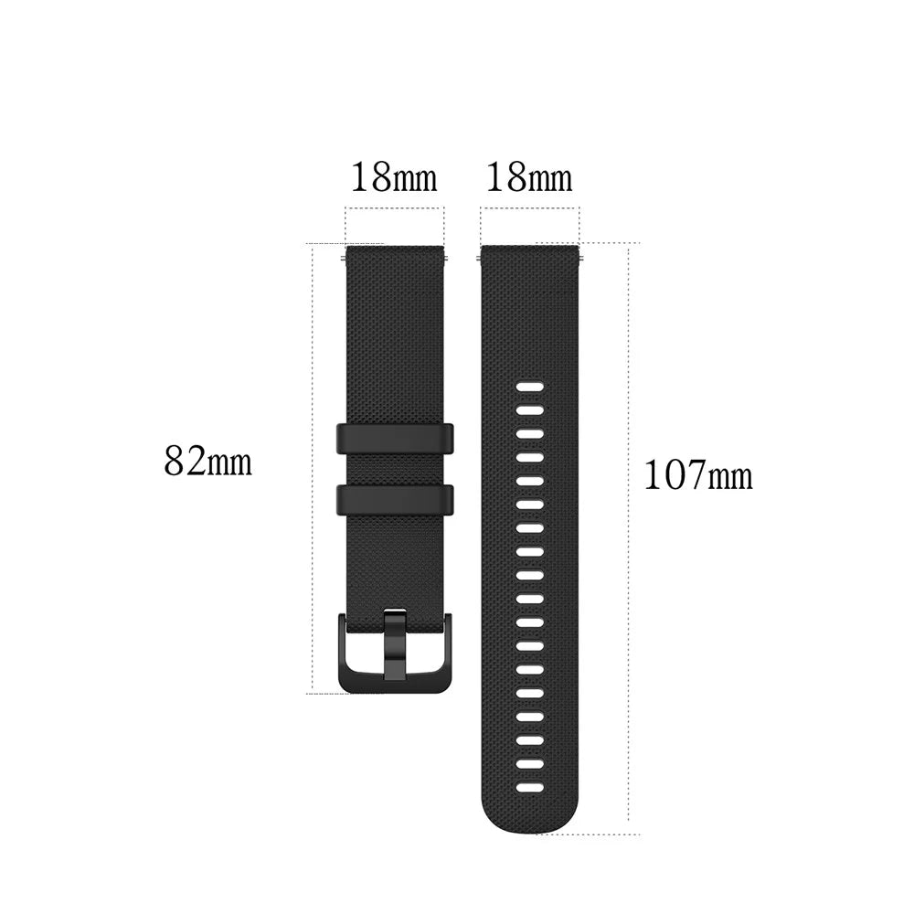 18mm Grid Texture Silicone Watch Band 18mm for Garmin Venu 4 41mm / vivomove 3S / vivoactive 4S / Forerunner 255S - Black - 6