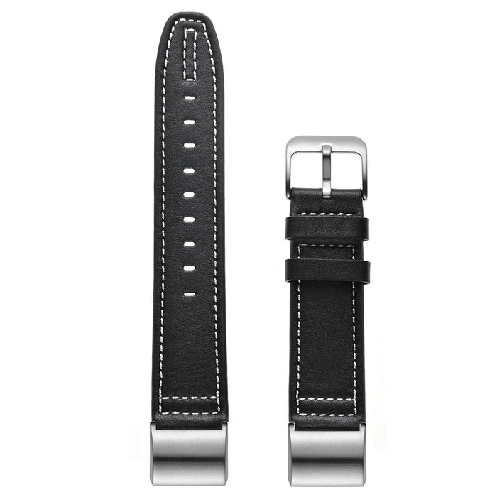 Genuine Leather Coated Watch Band for Fitbit Charge 2 - Black - 6