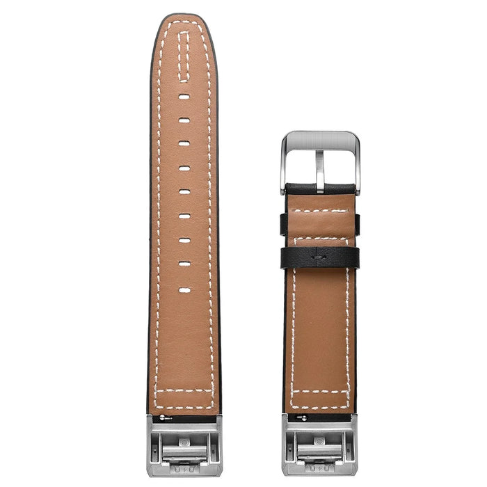 Genuine Leather Coated Watch Band for Fitbit Charge 2 - Black - 7