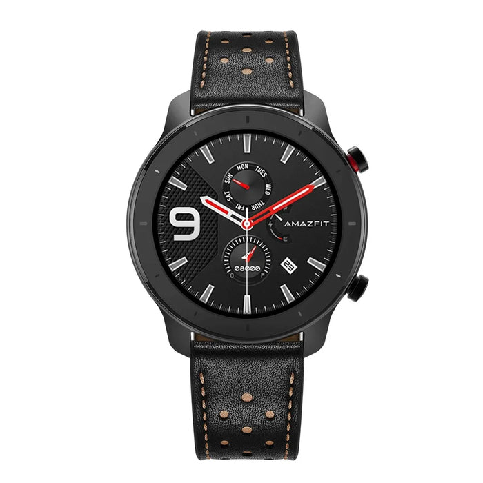 20mm Genuine Leather Coated Watch Strap for Huami Amazfit GTR 42mm - Black - 7