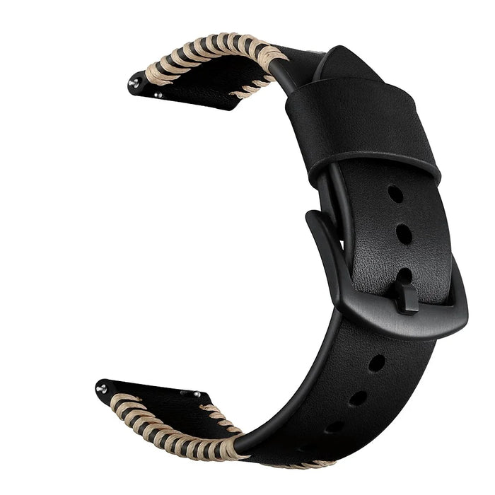 20mm Genuine Leather Watch Strap Replacement Band for Huami Amazfit GTR 42mm - Black - 1