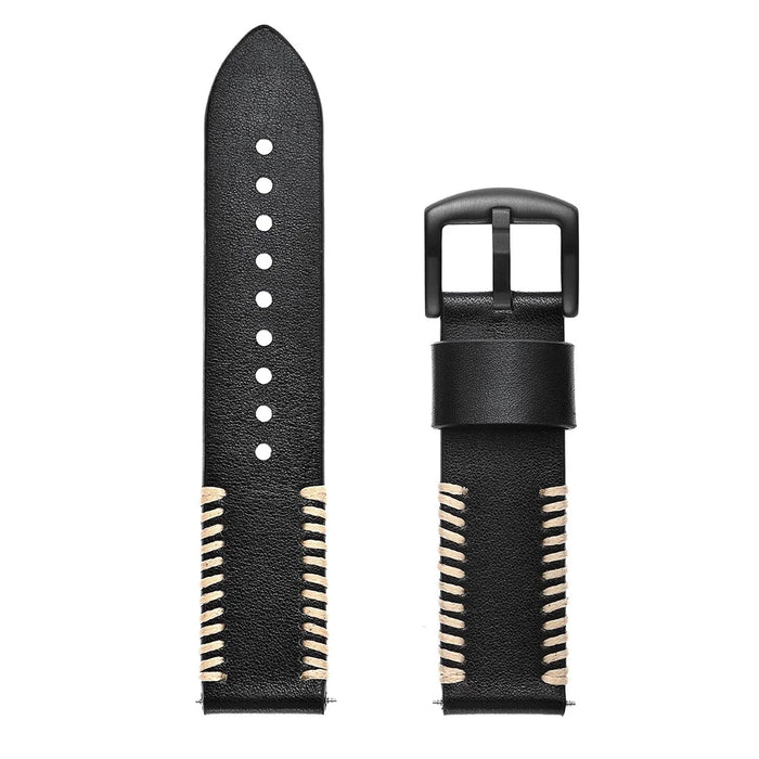 20mm Genuine Leather Watch Strap Replacement Band for Huami Amazfit GTR 42mm - Black - 2