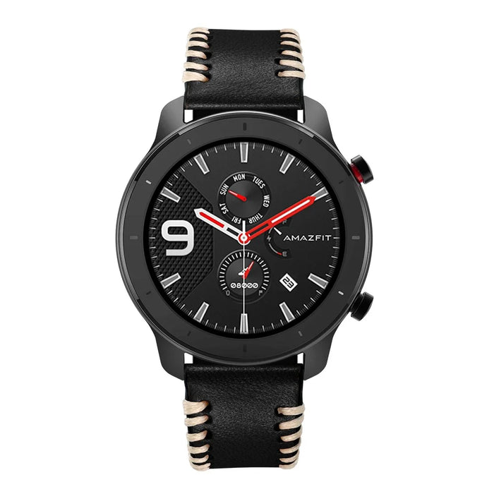 20mm Genuine Leather Watch Strap Replacement Band for Huami Amazfit GTR 42mm - Black - 4