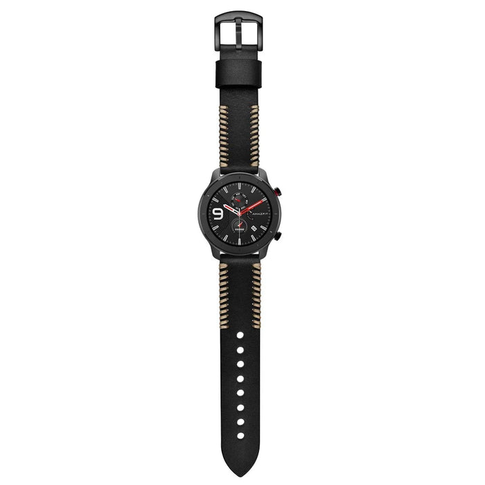 20mm Genuine Leather Watch Strap Replacement Band for Huami Amazfit GTR 42mm - Black - 7