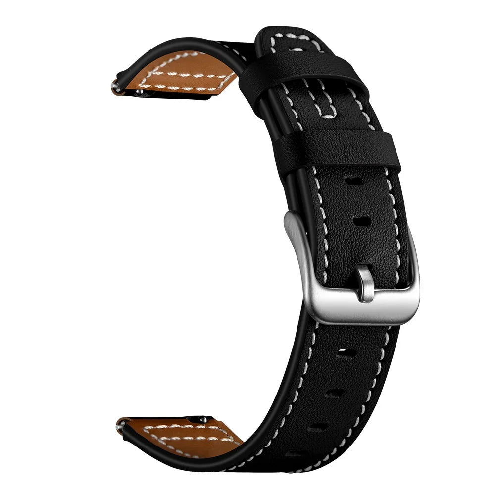 18mm Genuine Leather U Shape Head Watch Band for Huawei TalkBand B5/B3 Active/B2 Active - Black - 1