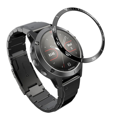 Stainless Steel Watch Bezel (Type A) Replacement for Garmin Fenix 5 - Black/White - 1
