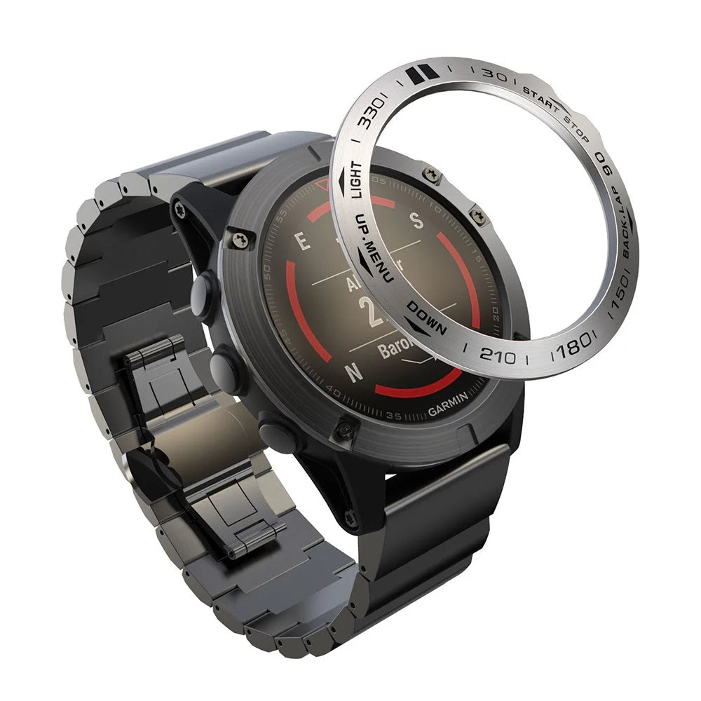 Stainless Steel Watch Bezel (Type B) for Garmin Fenix 5X/5x Plus - Silver/Black - 1