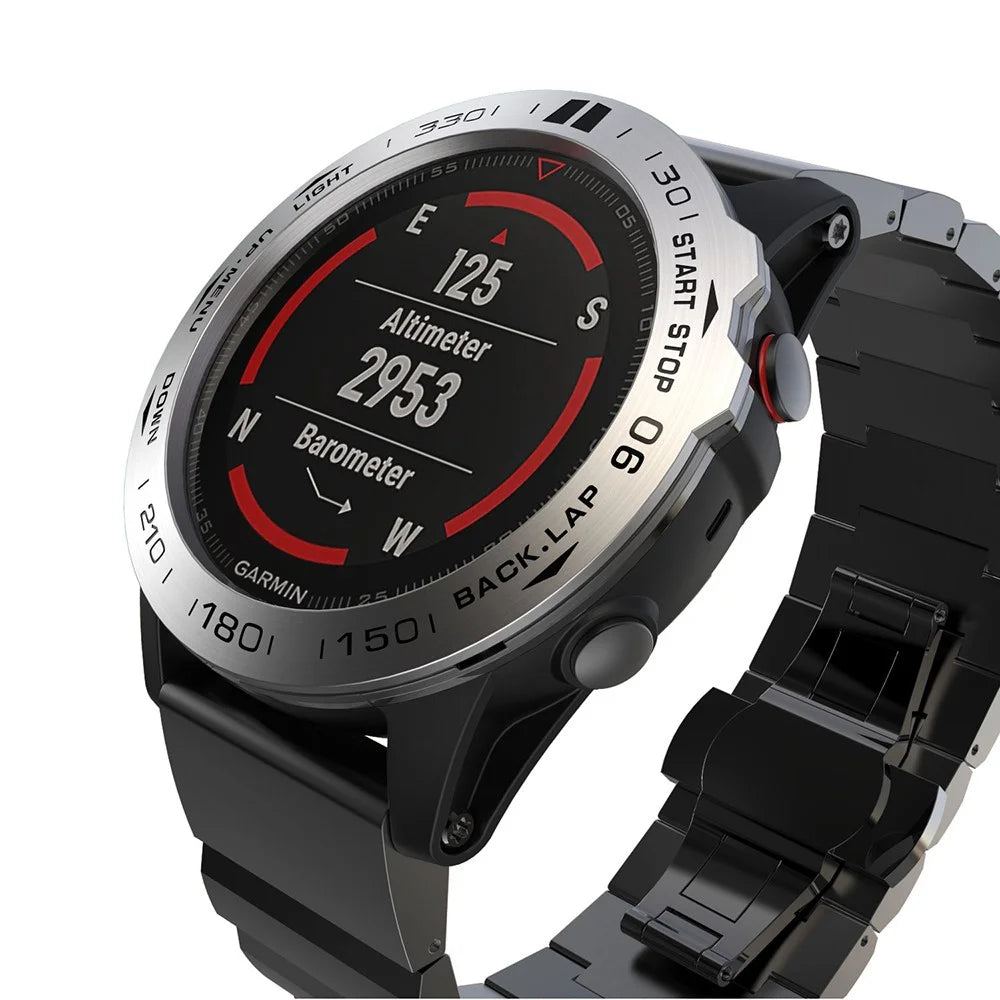 Stainless Steel Watch Bezel (Type B) for Garmin Fenix 5X/5x Plus - Silver/Black - 2