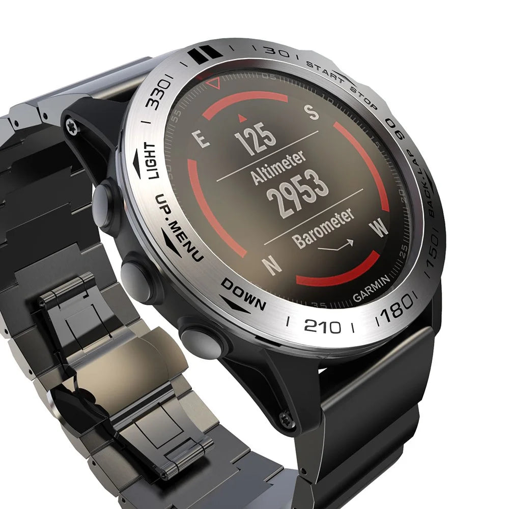 Stainless Steel Watch Bezel (Type B) for Garmin Fenix 5X/5x Plus - Silver/Black - 3