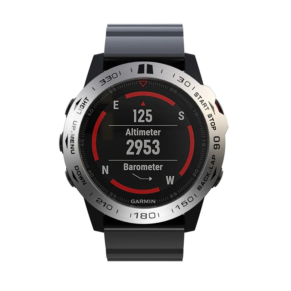 Stainless Steel Watch Bezel (Type B) for Garmin Fenix 5X/5x Plus - Silver/Black - 5