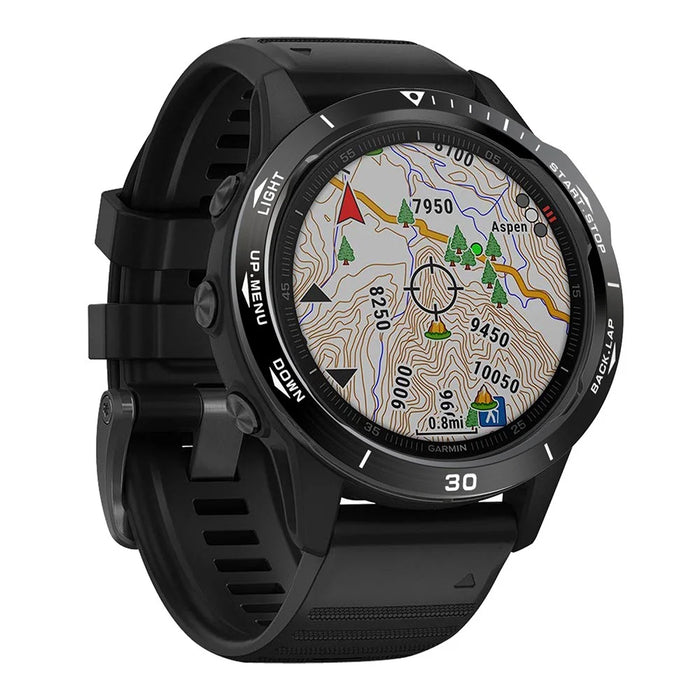 Stainless Steel Replacement Watch Bezel (Type B) for Garmin Fenix 6/6 Pro/ 6 Sapphire - Black/White - 2