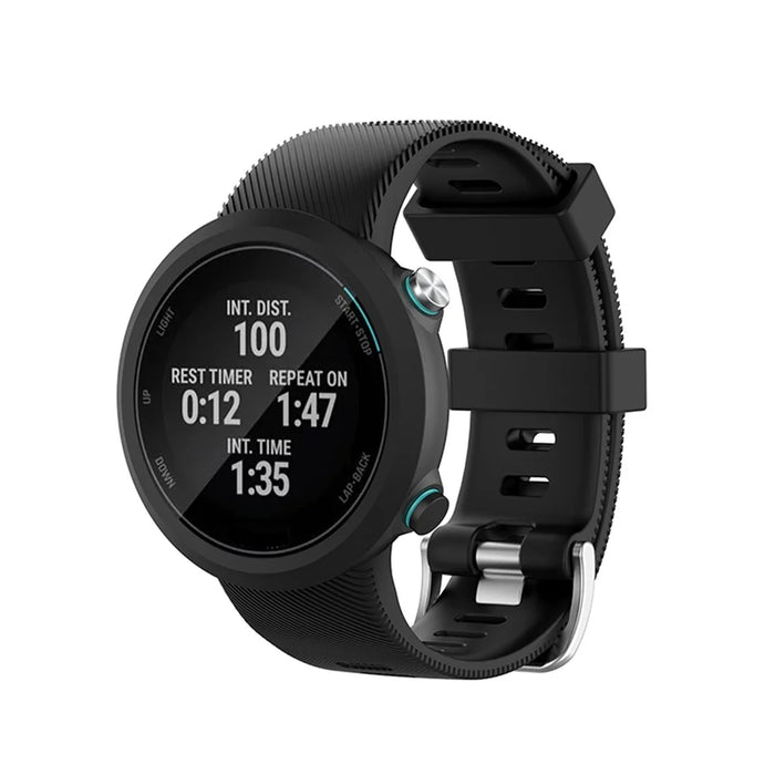 Silicone Watch Strap Replacement for Garmin Swim 2 / Forerunner 45 / 45S - Black - 2