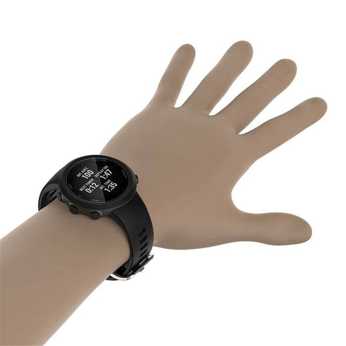 Silicone Watch Strap Replacement for Garmin Swim 2 / Forerunner 45 / 45S - Black - 7