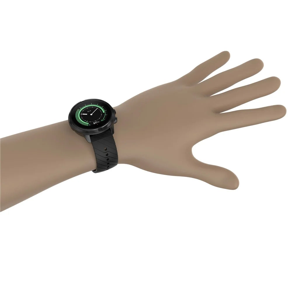 24mm Silicone Smart Watch Band for Suunto 9, Adjustable Wrist Strap Replacement - Black - 7