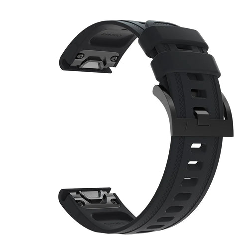 Silicone Smart Watch Strap Replacement for Garmin Fenix 7S/6S Pro/6S/6X/6/5S Plus/5S/Instinct 2S - Black - 1