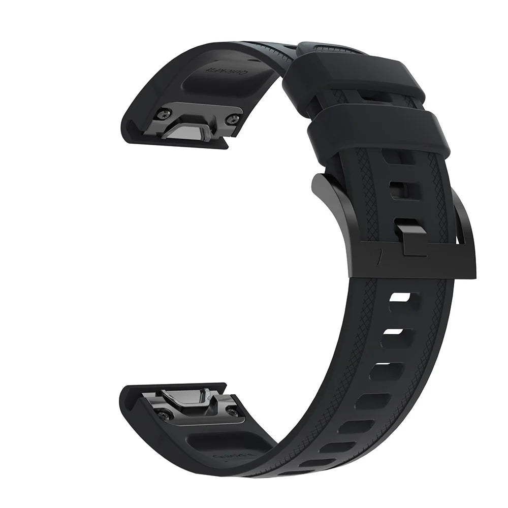 Silicone Smart Watch Strap Replacement for Garmin Fenix 7S/6S Pro/6S/6X/6/5S Plus/5S/Instinct 2S - Black - 1
