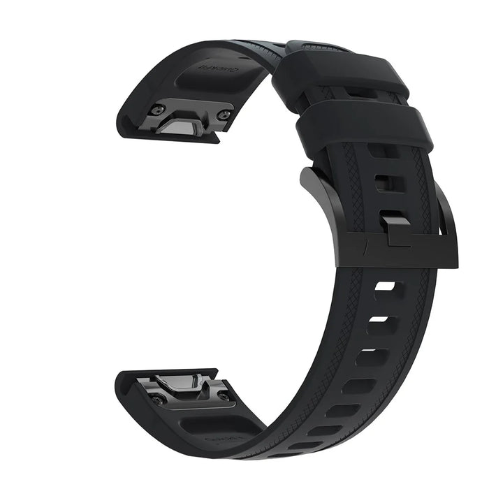 Silicone Smart Watch Strap Replacement for Garmin Fenix 7S/6S Pro/6S/6X/6/5S Plus/5S/Instinct 2S - Black - 1