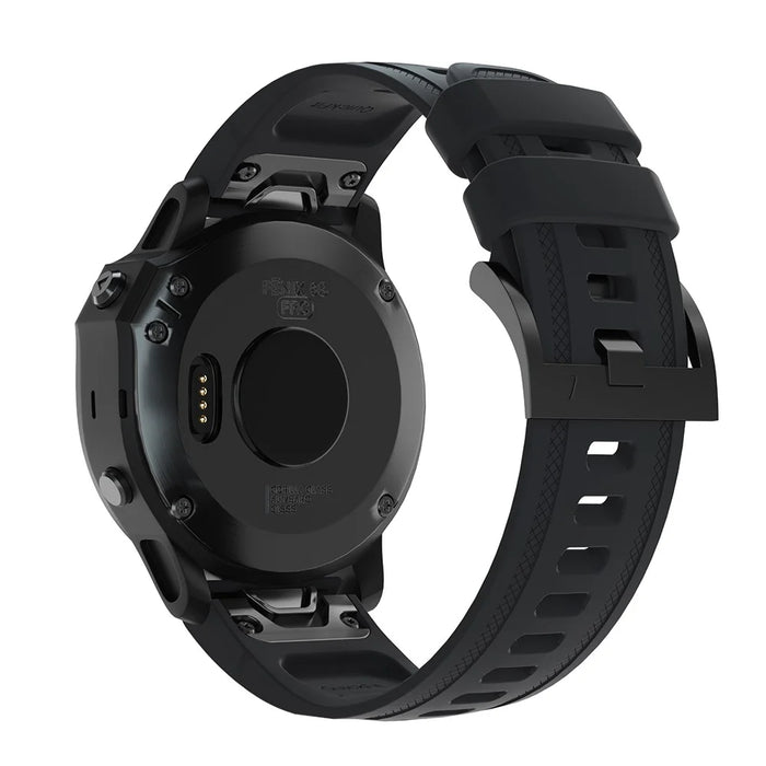 Silicone Smart Watch Strap Replacement for Garmin Fenix 7S/6S Pro/6S/6X/6/5S Plus/5S/Instinct 2S - Black - 2