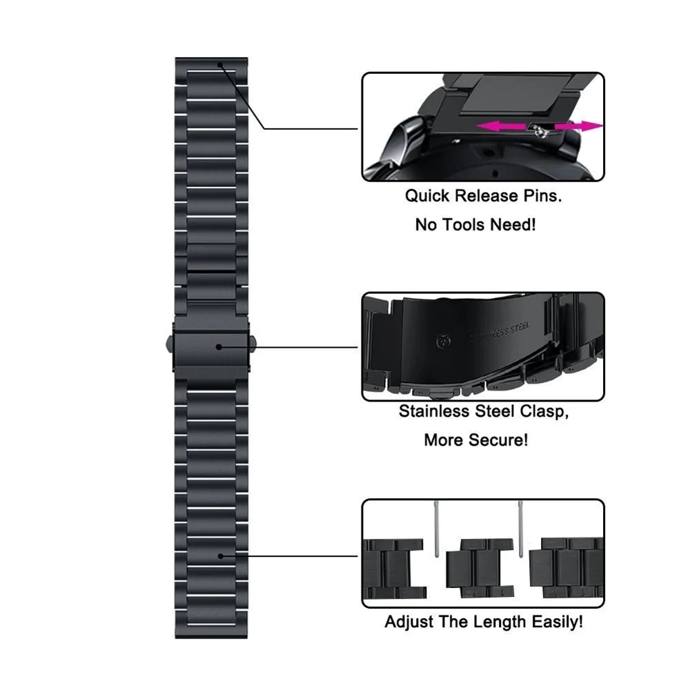 22mm Stainless Steel Watch Band for Fossil Q Marshal Gen 2 / Fossil Q Explorist HR Gen 4 / Fossil Q Explorist Gen 3 - 5