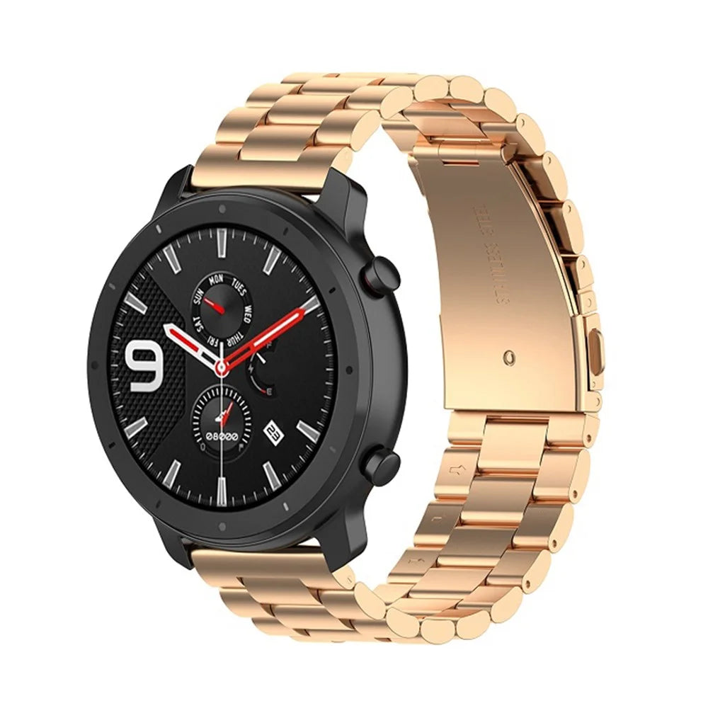 Stainless Steel Smart Watch Replacement Strap for Fossil Q Marshal Gen 2/Fossil Q Explorist HR Gen 4/Fossil Gen 3 Q Explorist - Rose Gold - 3