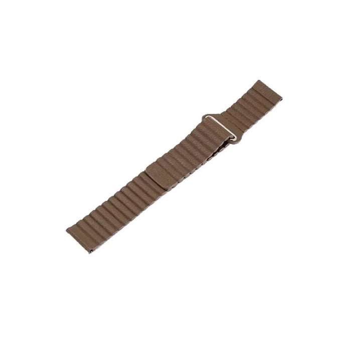 20mm Magnetic Closure Leather+Silicone Smart Watch Strap Replacement for Huawei Watch GT2 42mm - Brown - 5