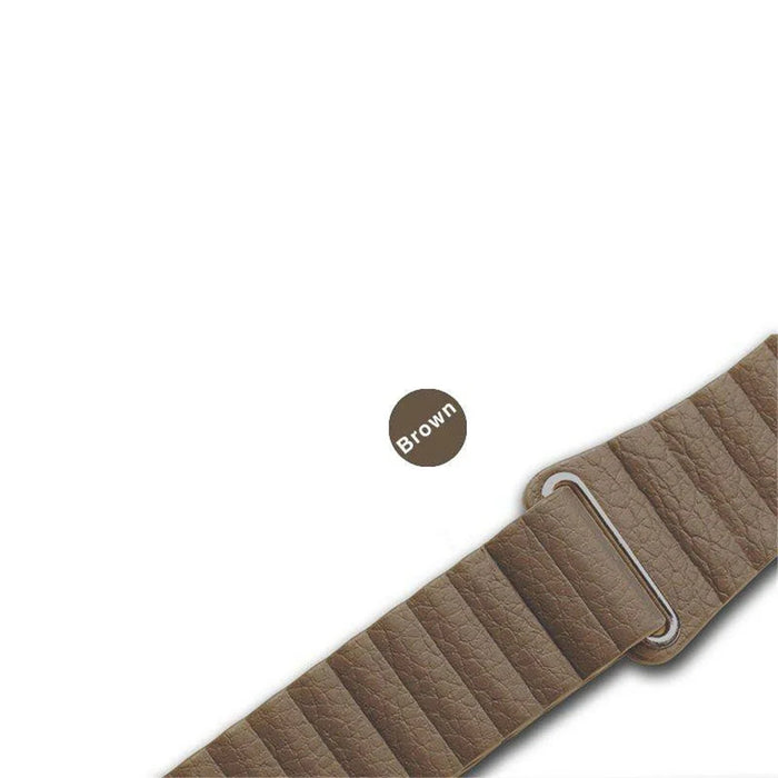 20mm Magnetic Closure Leather+Silicone Smart Watch Strap Replacement for Huawei Watch GT2 42mm - Brown - 6
