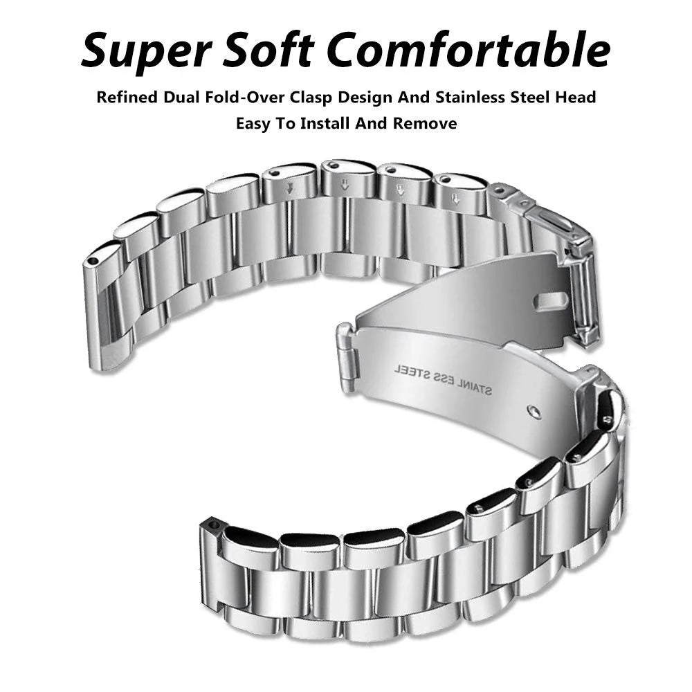 Two-color Stainless Steel Smartwatch Strap Band for Fossil Carlyle HR Gen 5  / Julianna HR Gen 5 - Silver - 2