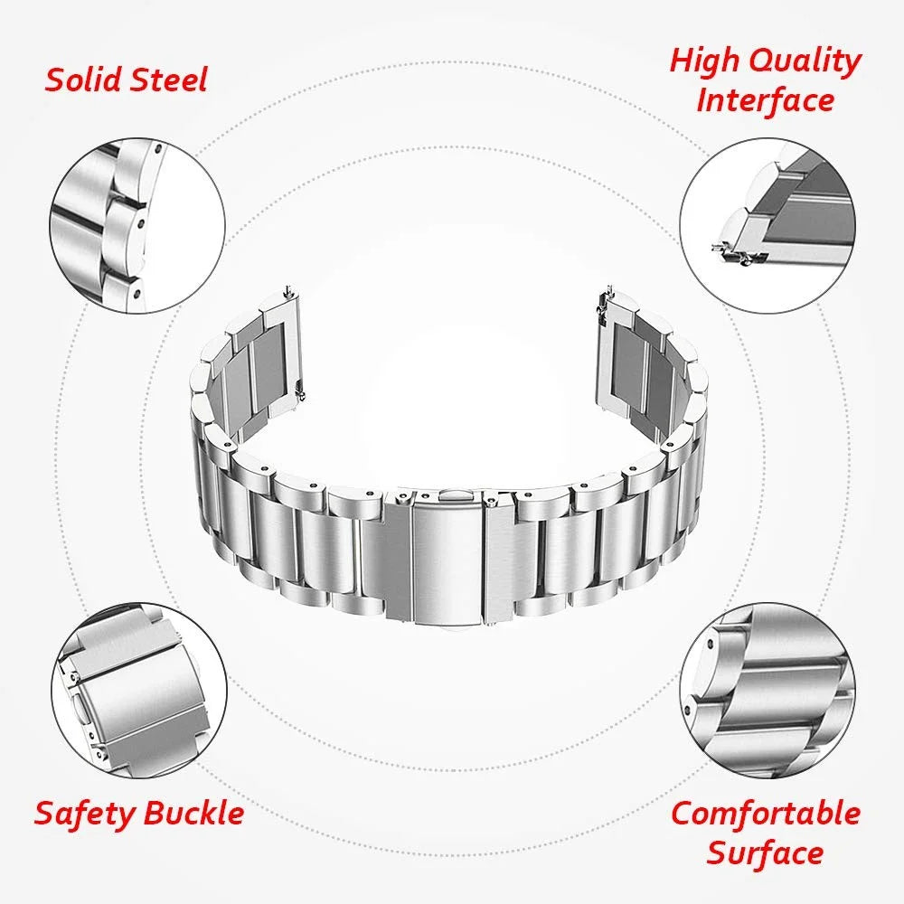 Two-color Stainless Steel Smartwatch Strap Band for Fossil Carlyle HR Gen 5  / Julianna HR Gen 5 - Silver - 3