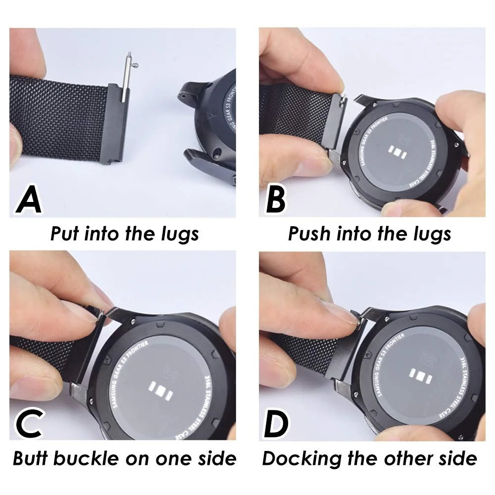 Two-color Stainless Steel Smartwatch Strap Band for Fossil Carlyle HR Gen 5  / Julianna HR Gen 5 - Silver - 4