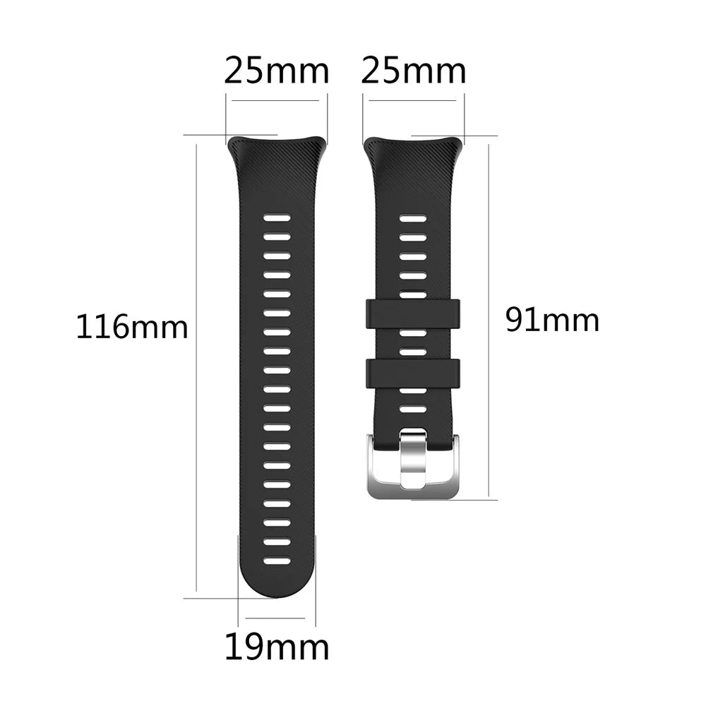 Silicone Strap Replacement Bracelet Watchband for Garmin Swim 2 - Black - 6