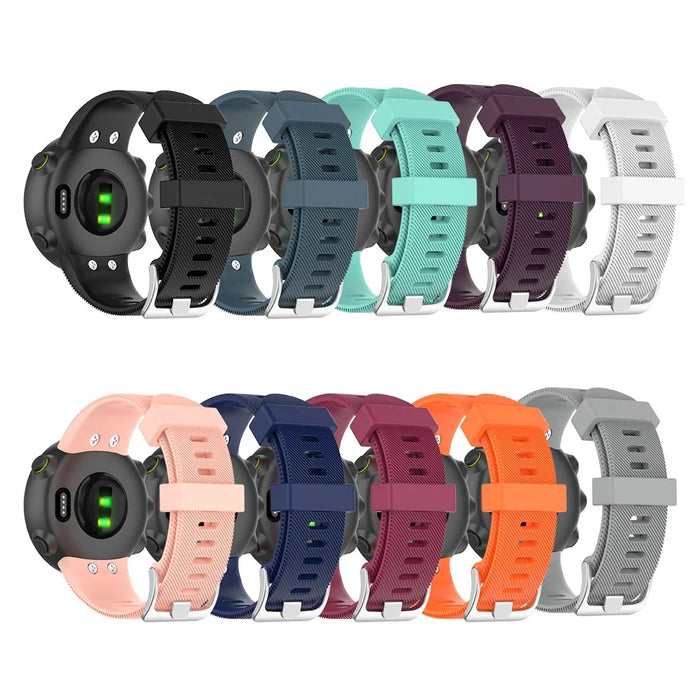 Silicone Strap Replacement Watchband for Garmin Forerunner 45/45S - Black - 7
