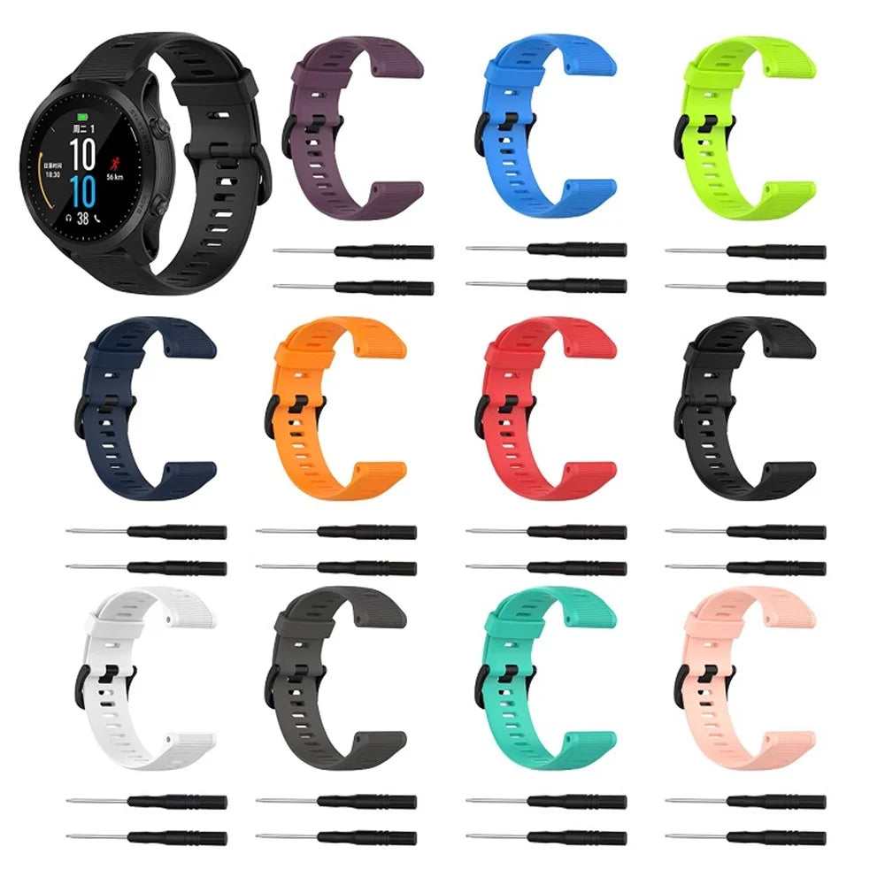 Silicone Wrist Strap Replacement for Garmin Forerunner 945 / Fenix 5 Plus / Approach S60 - Black - 6