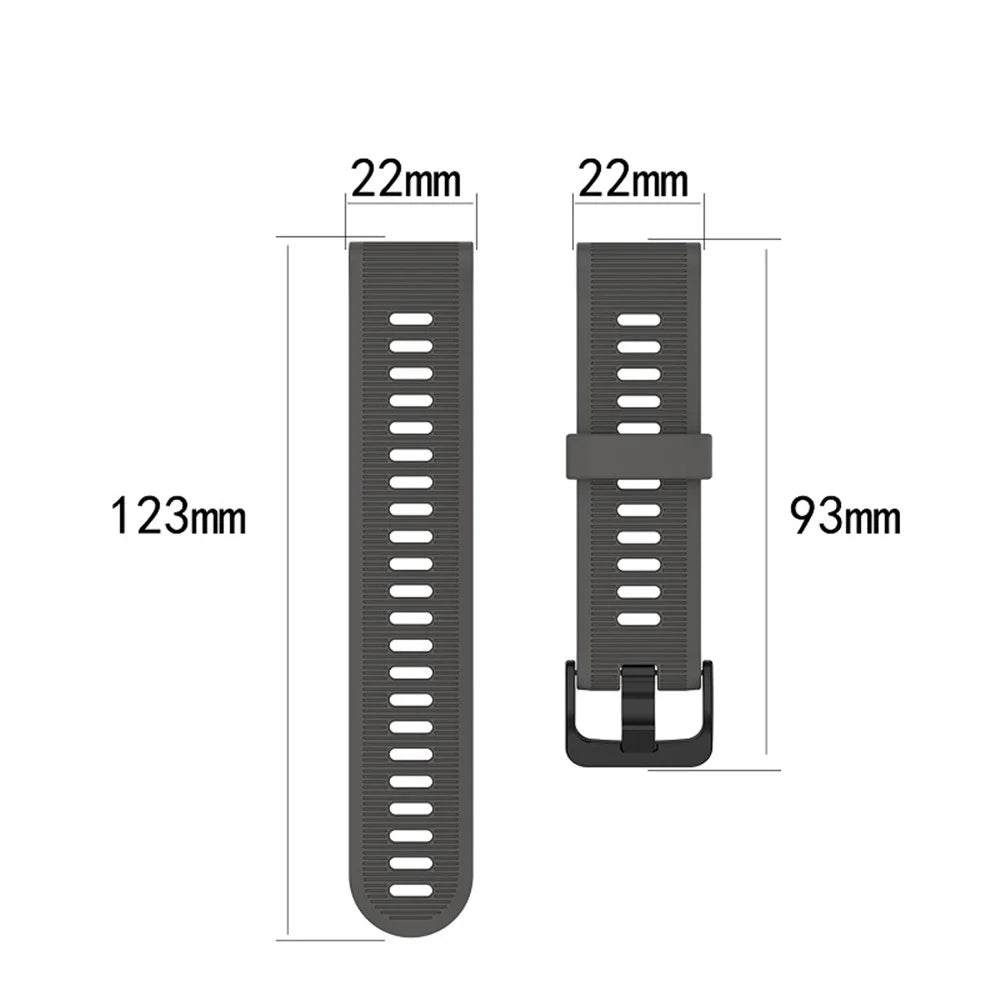 Silicone Wrist Strap Replacement for Garmin Forerunner 945 / Fenix 5 Plus / Approach S60 - Black - 7