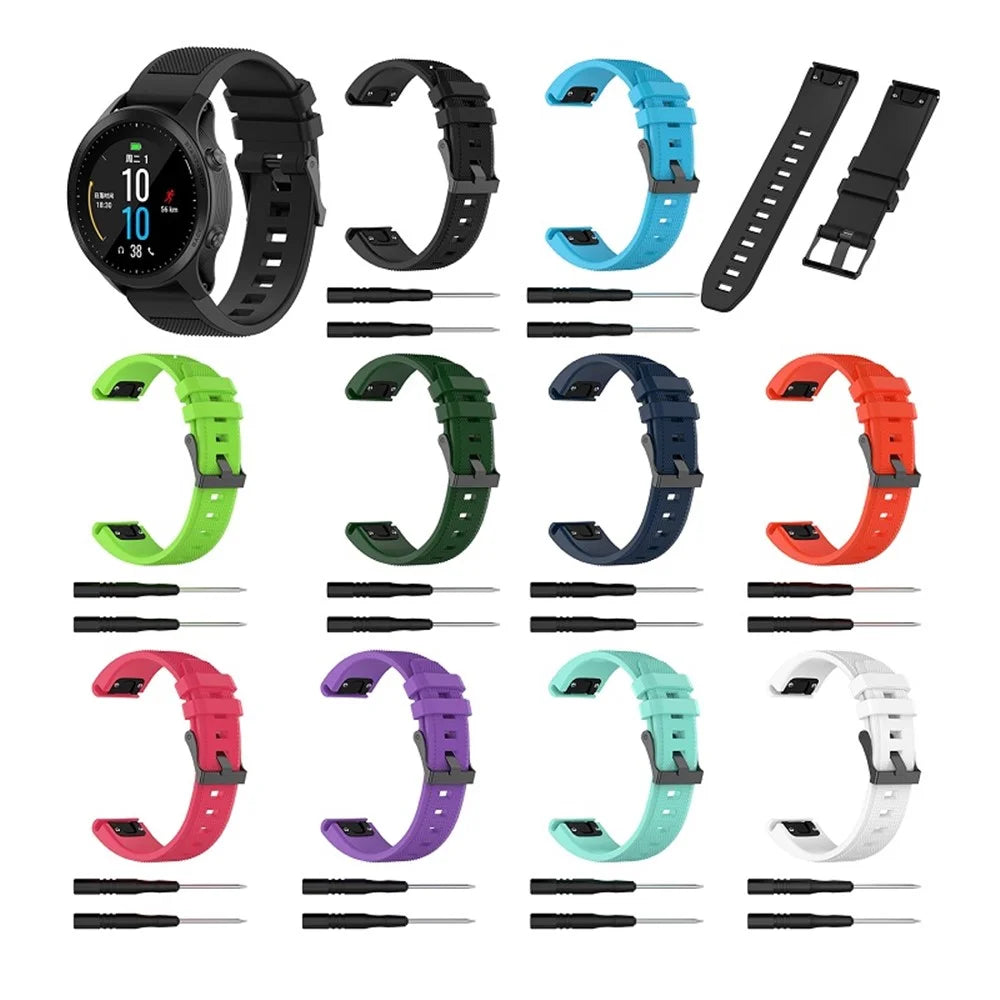 Silicone Watch Strap for Garmin Fenix 5/Fenix 5 Plus/Forerunner 935/Approach S60 with 2 Screwdrivers with 2 Screwdrivers - Black - 5