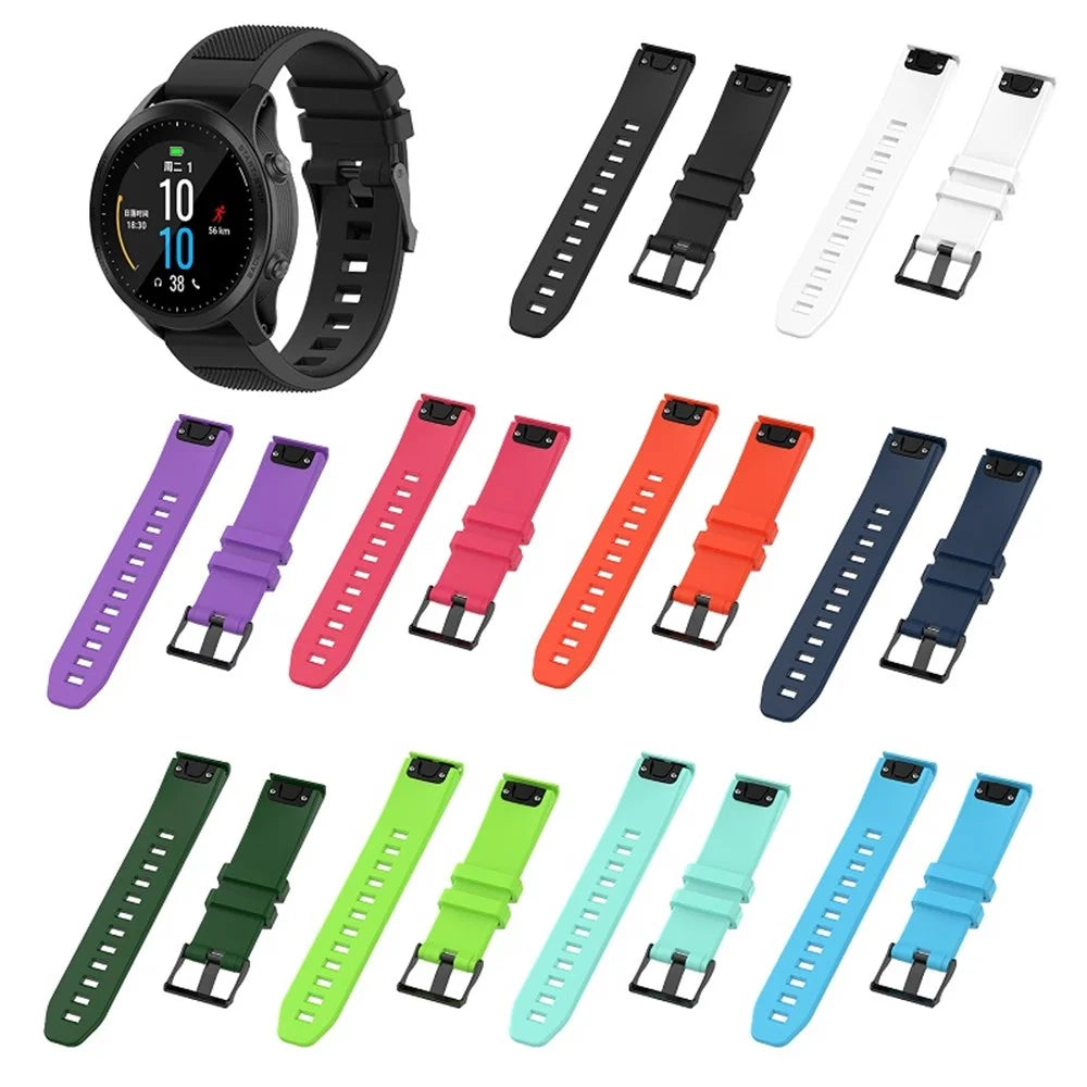 Silicone Watch Strap for Garmin Fenix 5/Fenix 5 Plus/Forerunner 935/Approach S60 with 2 Screwdrivers with 2 Screwdrivers - Black - 6
