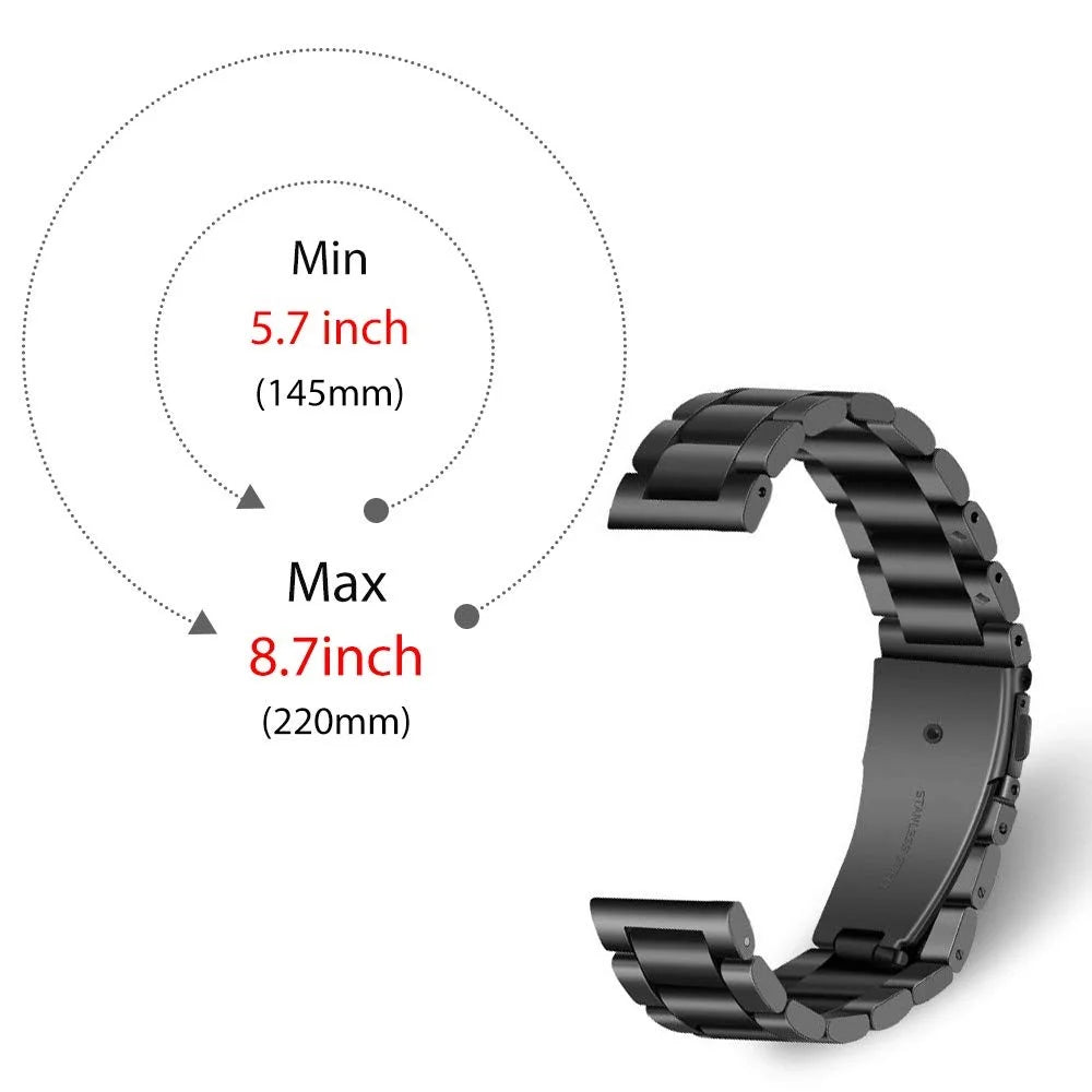 22mm Stainless Steel Wrist Watch Band for Fossil Carlyle HR Gen 5 / Julianna HR  Gen 5 - 2