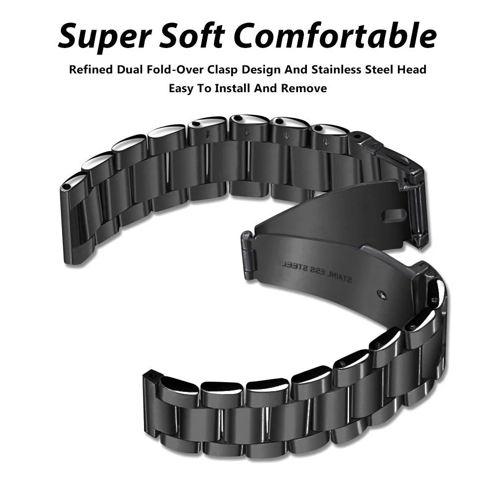 22mm Stainless Steel Wrist Watch Band for Fossil Carlyle HR Gen 5 / Julianna HR  Gen 5 - 3