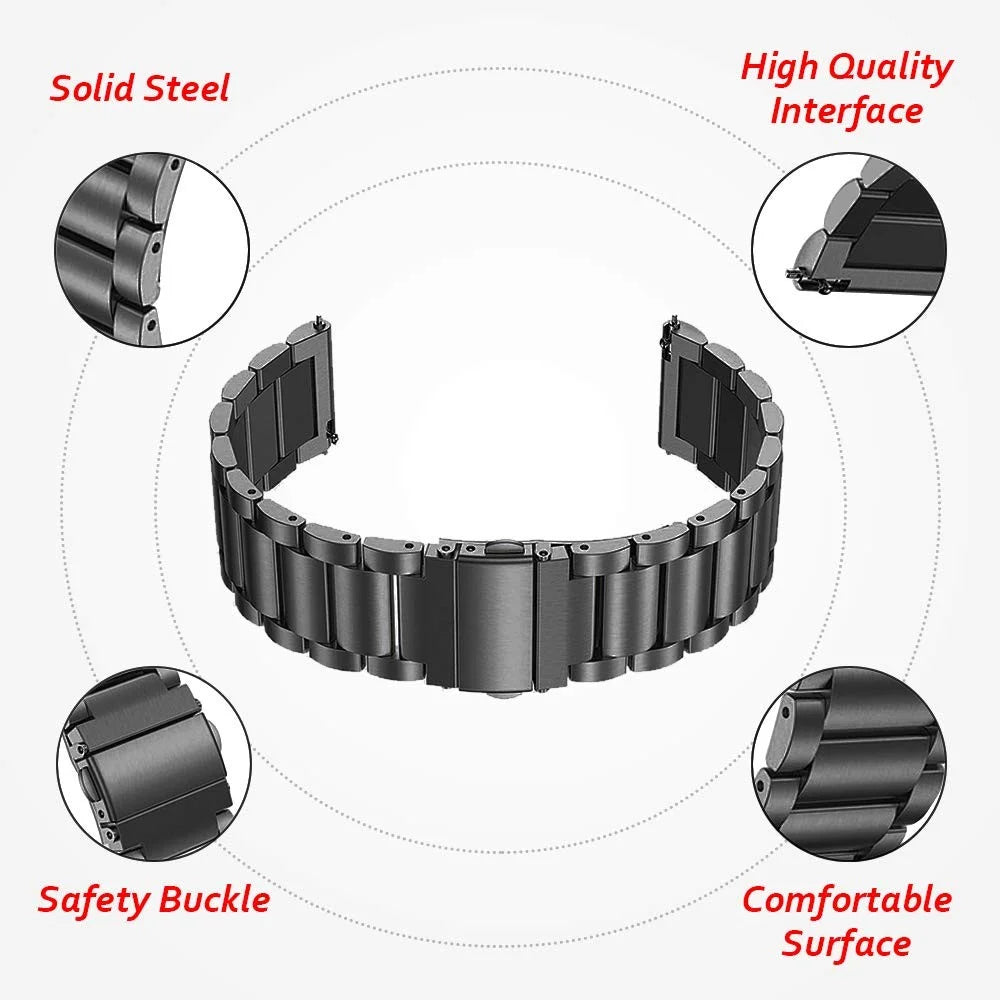 22mm Stainless Steel Wrist Watch Band for Fossil Carlyle HR Gen 5 / Julianna HR  Gen 5 - 4