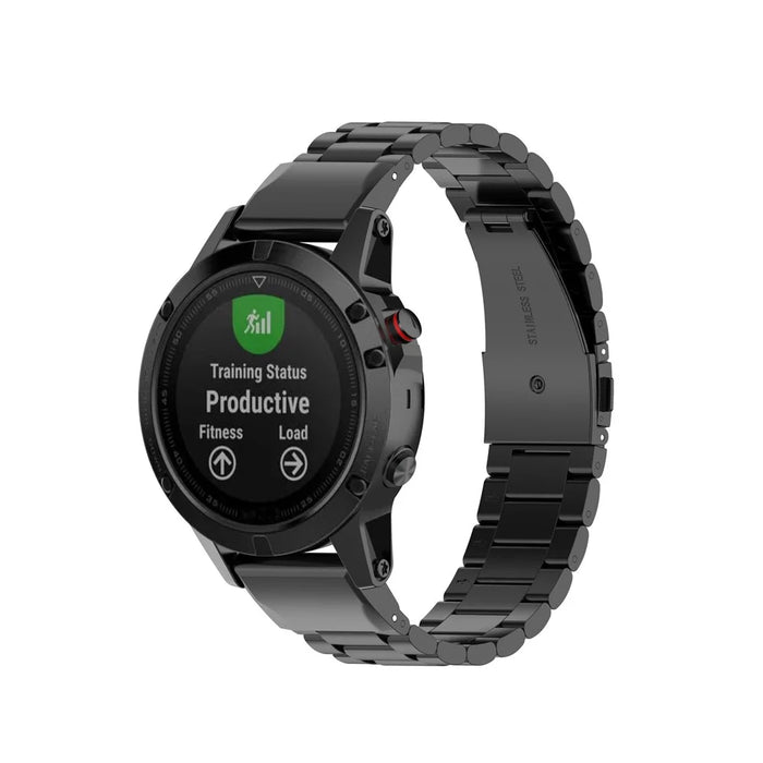 Stainless Steel Wrist Watch Band for Garmin Fenix5/5X/5S/Forerunner 945/Approach S60 - Black - 5