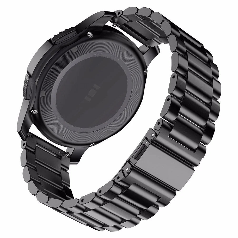 20mm Stainless Steel Watch Replacement Band for Huawei Watch GT 2 42mm/Nokia Withings Steel HR 40mm Version/Garmin Forerunner 245 Music/245/Garmin Venu/Polar Ignite 42mm Version - Black - 7
