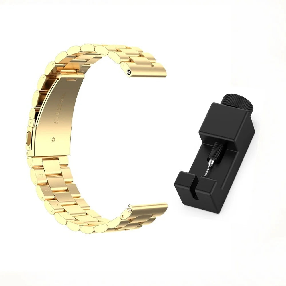 20mm Stainless Steel Watch Band for Huawei watch GT/Huawei GT2/Nokia Within Steel HR 40mm Version/Garmin Forerunner 245 Music/245/Garmin Venu/Polar Ignite 42mm Version - Gold - 4