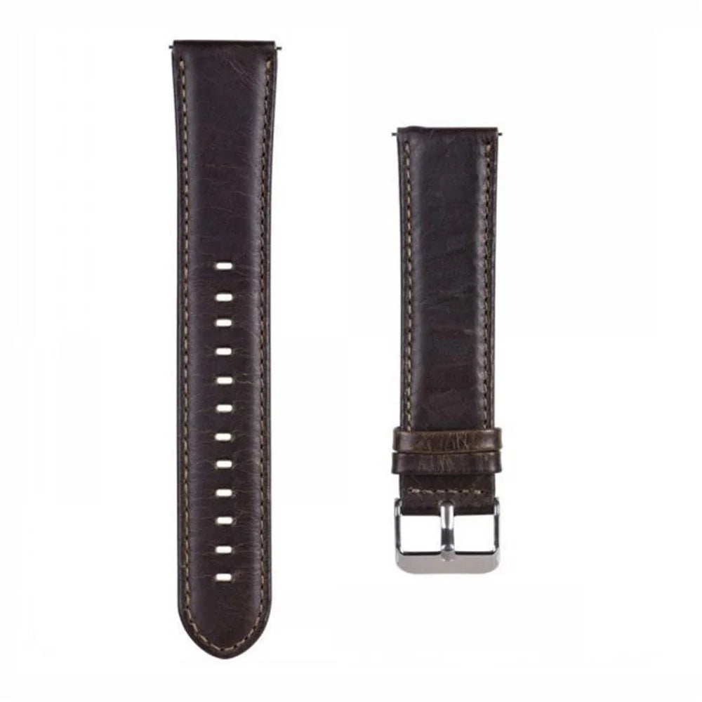 Leather Replacement Strap for Fossil Gen3 Q Explorist/Gen 2/Q Explorist Gen3/Q Explorist HR Gen4/Gen5 Carlyle HR/Julianna HR - Dark Brown - 1