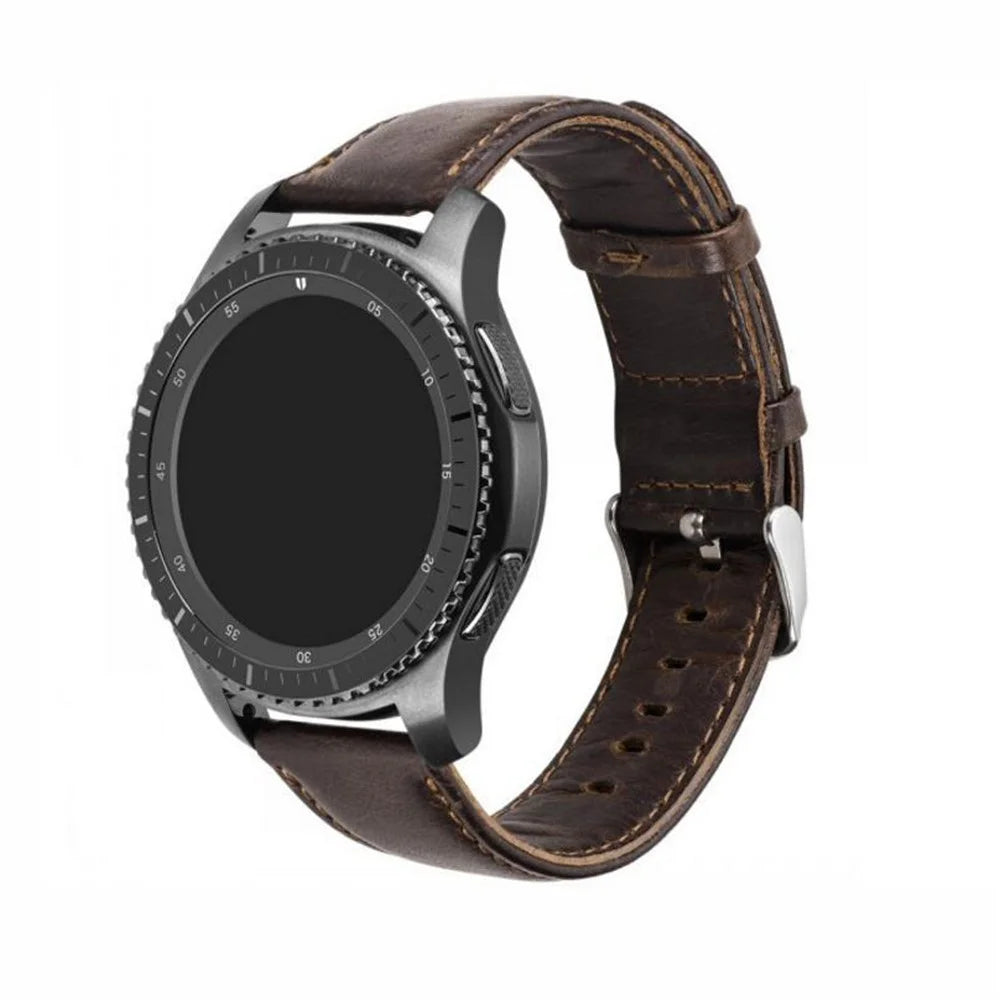 Leather Replacement Strap for Fossil Gen3 Q Explorist/Gen 2/Q Explorist Gen3/Q Explorist HR Gen4/Gen5 Carlyle HR/Julianna HR - Dark Brown - 3