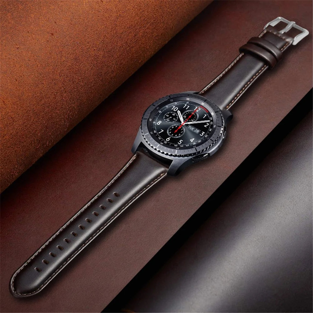 Leather Replacement Strap for Fossil Gen3 Q Explorist/Gen 2/Q Explorist Gen3/Q Explorist HR Gen4/Gen5 Carlyle HR/Julianna HR - Dark Brown - 5