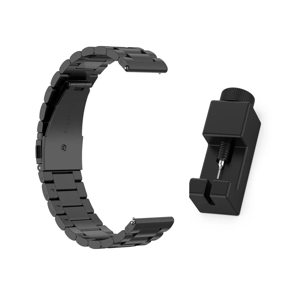 22mm Stainless Steel Watchband for Huawei Watch GT Active/Watch 2 Pro/Samsung Gear S3/Huami GTR 47mm,Smart Watch Replacement Wrist Strap - Black - 3