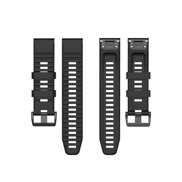 Rubber Smart Watch Replacement Band [22mm Width] for Garmin Fenix 6/5 - Black - 5