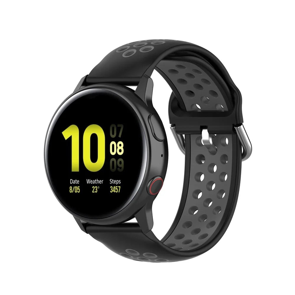 20mm Dual-color PC Replacement Smart Watchband for Samsung Galaxy Watch Active/Active2 - Black/Grey - 3